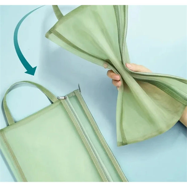 Mesh Zipper Pouch Document Bag