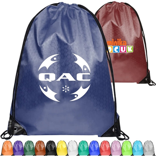 Hexagonal Large Drawstring W/ Reinforced Corner (15"x18")