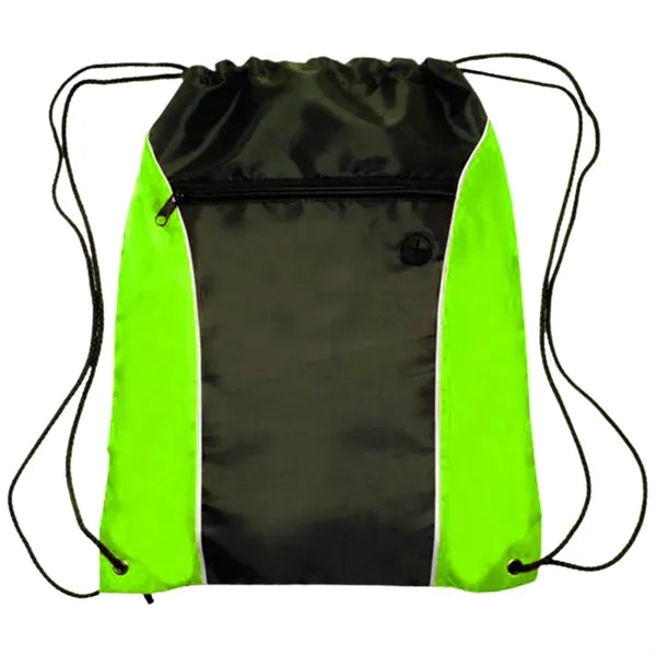 Two Tone Drawstring w/ Earphone Outlet Backpack (13.5"x17")