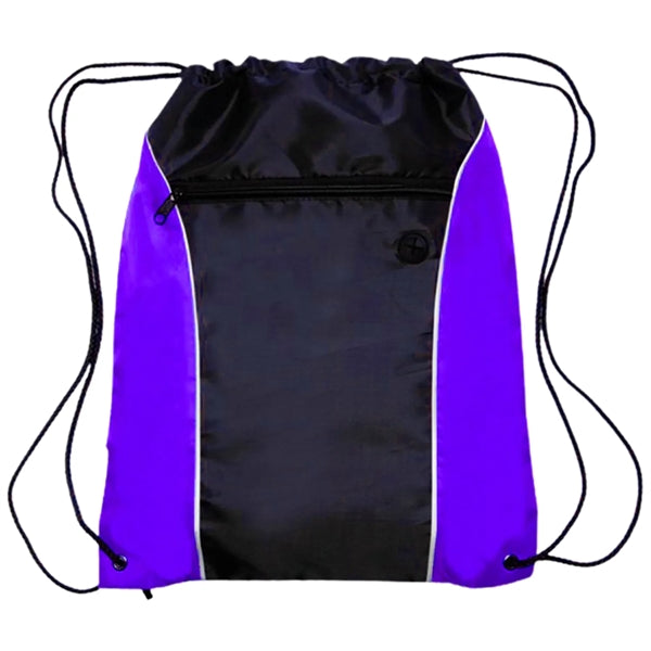 Two Tone Drawstring w/ Earphone Outlet Backpack (13.5"x17")