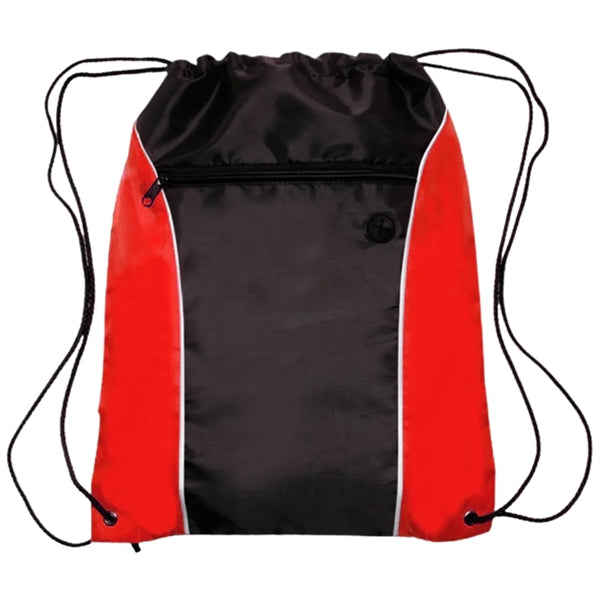 Two Tone Drawstring w/ Earphone Outlet Backpack (13.5"x17")