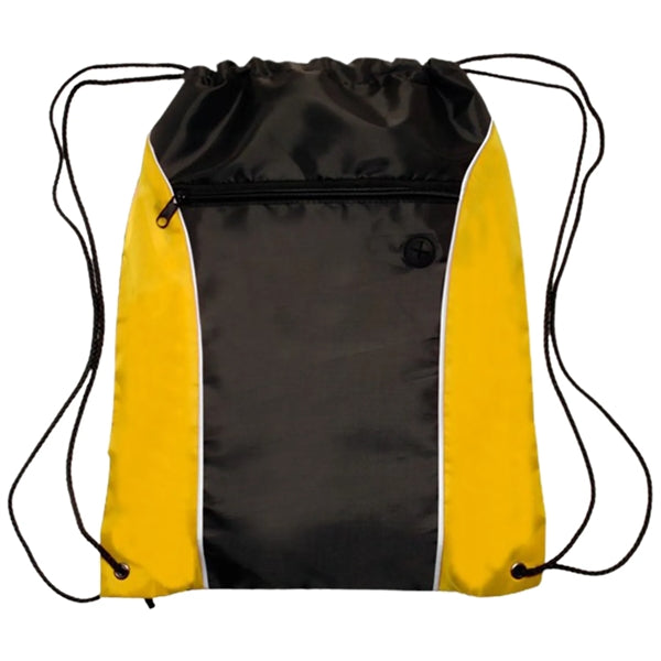 Two Tone Drawstring w/ Earphone Outlet Backpack (13.5"x17")