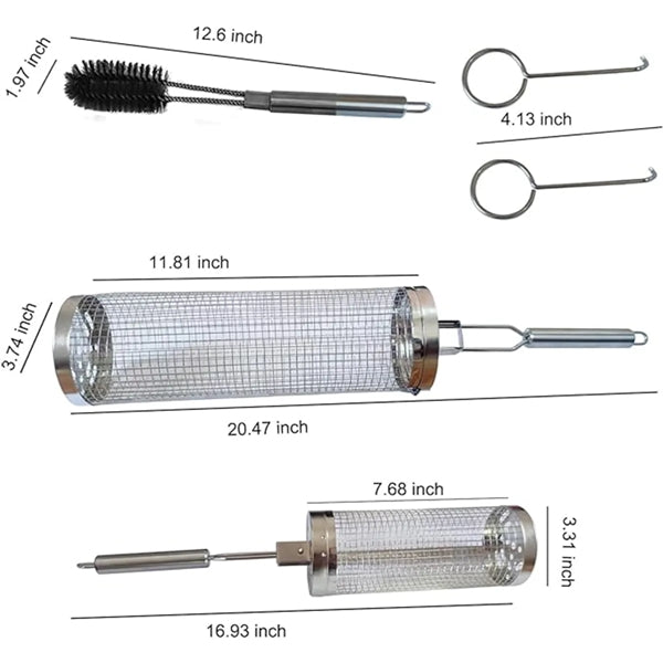 Cylindric Scrollable Grill Basket