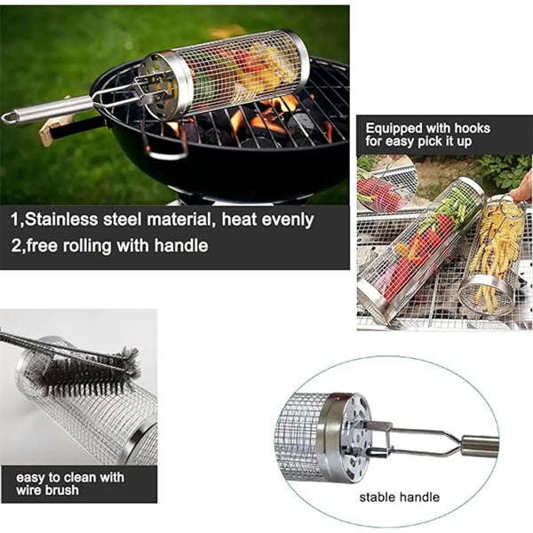 Cylindric Scrollable Grill Basket