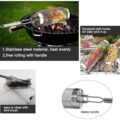 Cylindric Scrollable Grill Basket