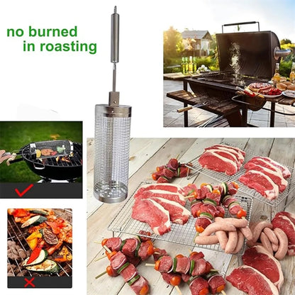 Cylindric Scrollable Grill Basket