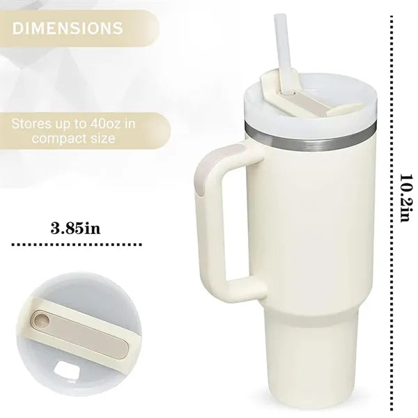 40 oz Tumbler With Handle and Straw Lid