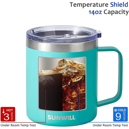 14oz Double Wall Stainless Steel Travel Tumbler Cup with Lid