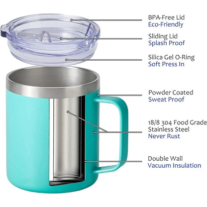 14oz Double Wall Stainless Steel Travel Tumbler Cup with Lid