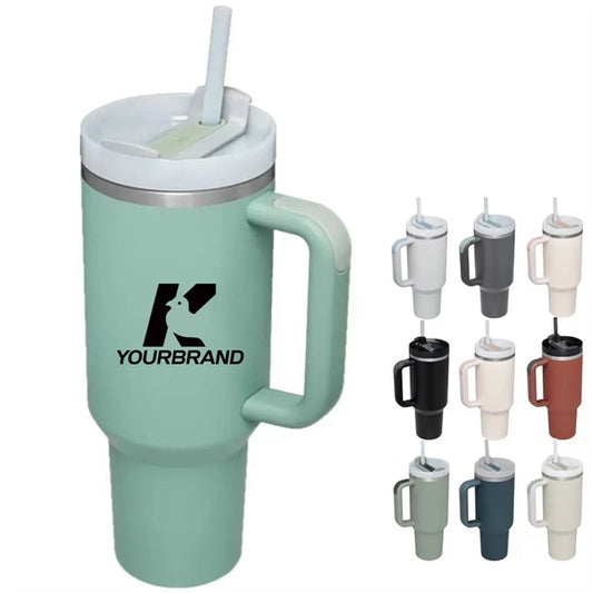 40oz Stainless Steel Insulated Travel Mug Straw Cup with Lid