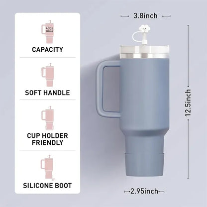 40oz Stainless Steel Insulated Travel Mug Straw Cup with Lid