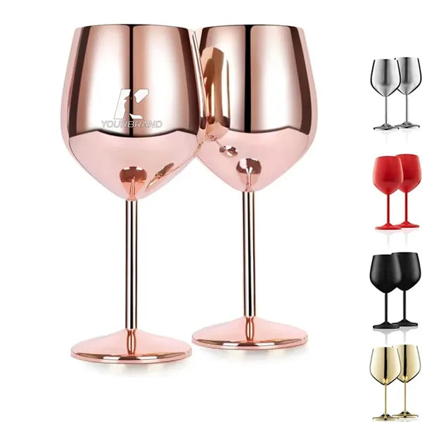 18oz Unbreakable Fancy Stainless Steel Wine Glass
