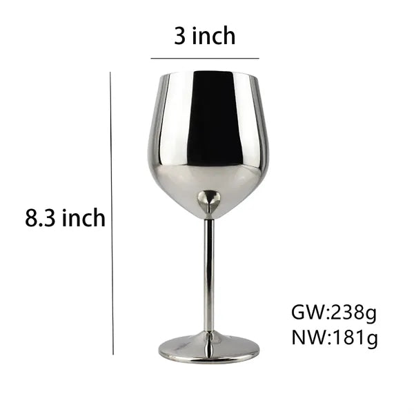 18oz Unbreakable Fancy Stainless Steel Wine Glass