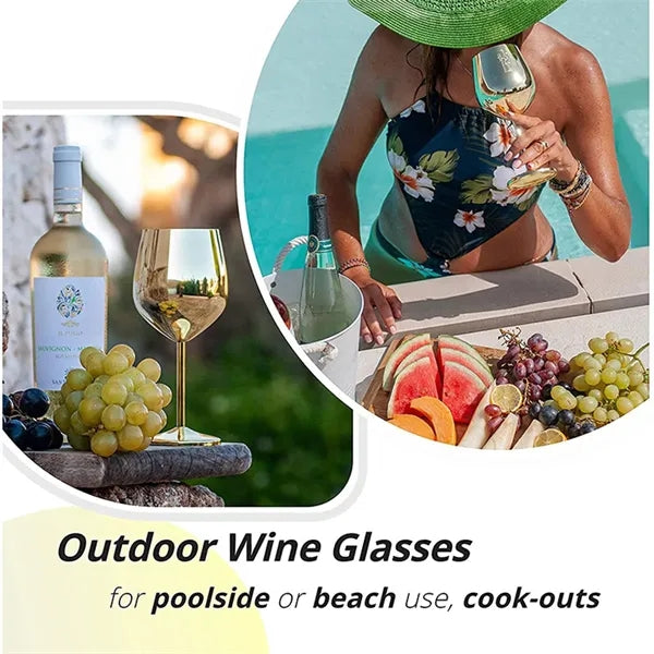 18oz Unbreakable Fancy Stainless Steel Wine Glass