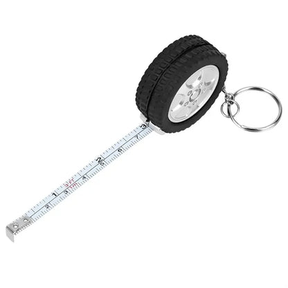 Retractable Tire Shape Measuring Tape Key Holder