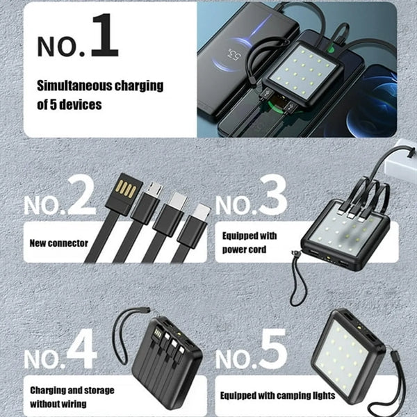 20000mAh Portable Power Bank With Camping Lamp