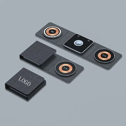 3 in 1 Foldable Magnetic Wireless Charger Station  Pad