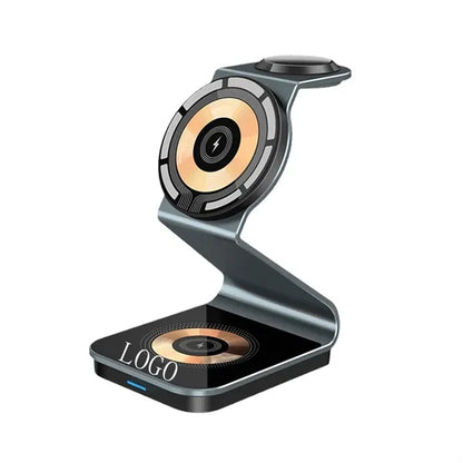 3 in 1 Aluminum Alloy Magnetic Wireless Charger Station