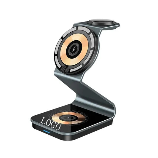 3 in 1 Aluminum Alloy Magnetic Wireless Charger Station