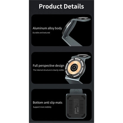 3 in 1 Aluminum Alloy Magnetic Wireless Charger Station
