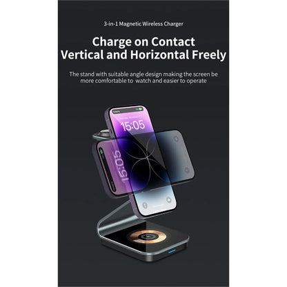 3 in 1 Aluminum Alloy Magnetic Wireless Charger Station