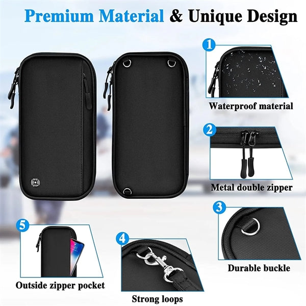 Passport Holder Pouch Crossbody Bag Wallet RFID Blocking