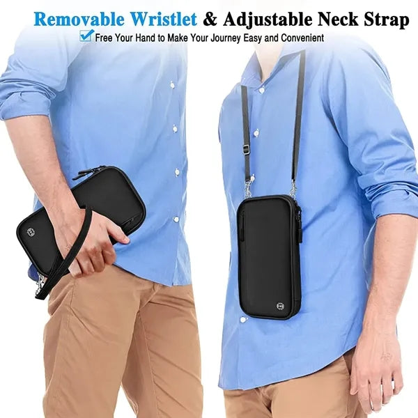 Passport Holder Pouch Crossbody Bag Wallet RFID Blocking