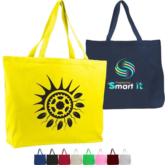 12 Oz. Cotton Canvas Jumbo Tote Bag With Long Handles