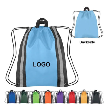 Reflective Sports Gym Drawstring Backpack