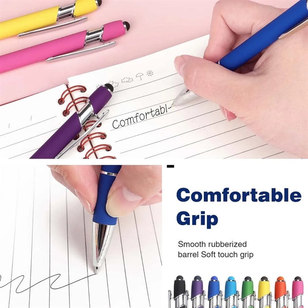 Rubberized Stylus Ballpoint Pen