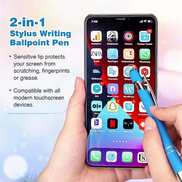 Rubberized Stylus Ballpoint Pen