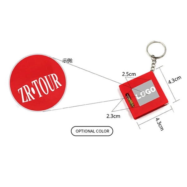 Mini Keychain Tape Bubble Level 1meter Measuring Steel Ruler