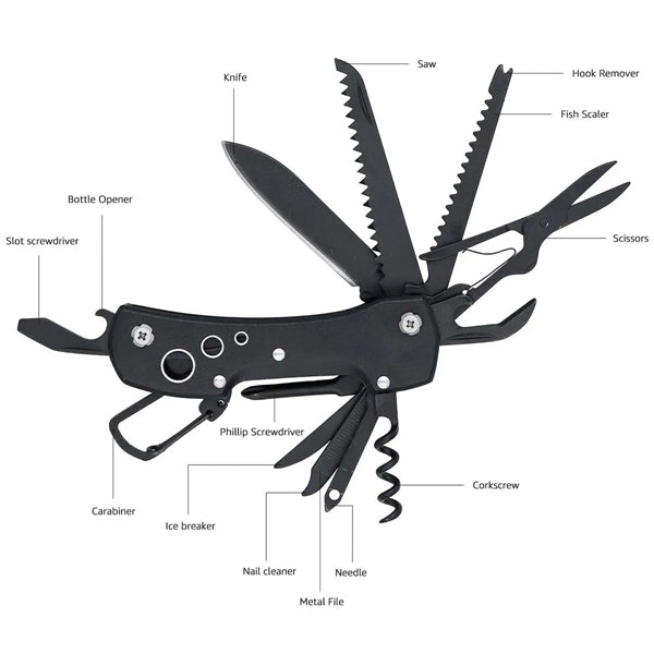 15 in 1 Stainless Steel Multitool Pocket Knife