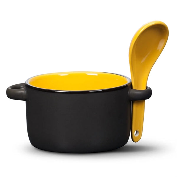 Merritt Soup Mug & Spoon - 12oz - Deep Etch