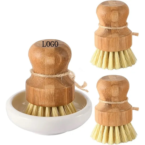 Bamboo Dish Scrub Brushes Set