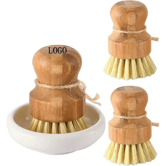 Bamboo Dish Scrub Brushes Set