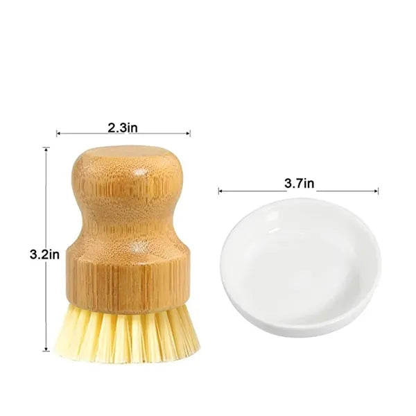 Bamboo Dish Scrub Brushes Set