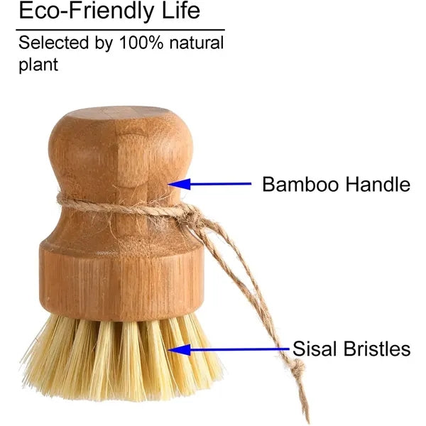 Bamboo Dish Scrub Brushes Set