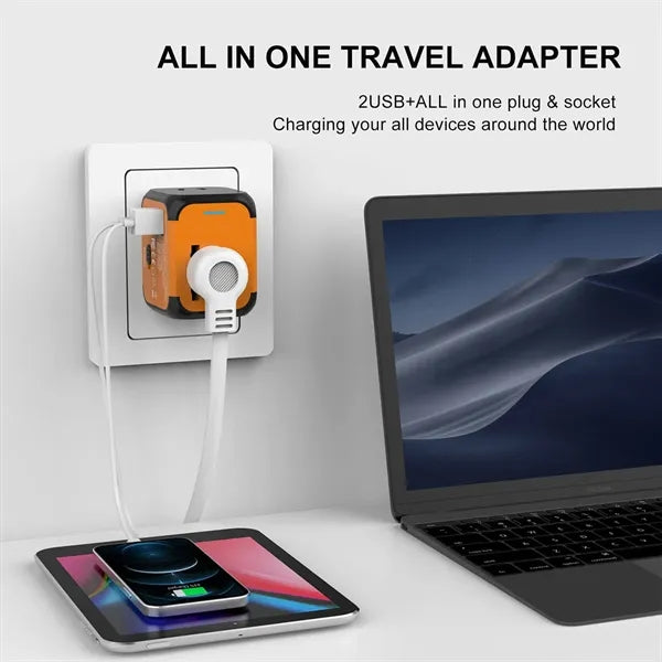 Universal Travel Adapter 2USB Changeable Wall Charger