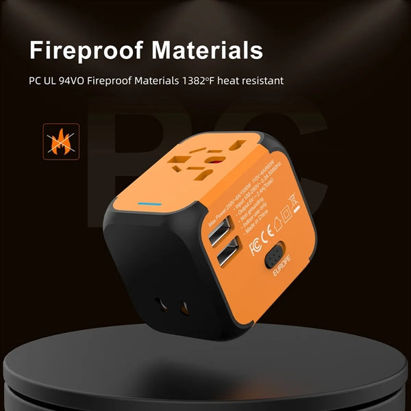 Universal Travel Adapter 2USB Changeable Wall Charger