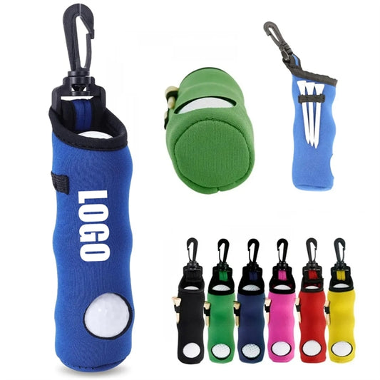 Portable Golf Ball Pouch With Tee Holder