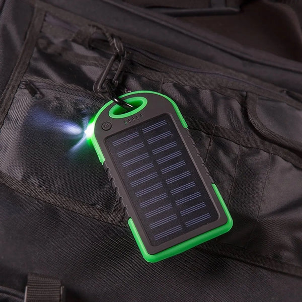 Custom Outdoor Portable Mini Solar Power Bank With Carabiner