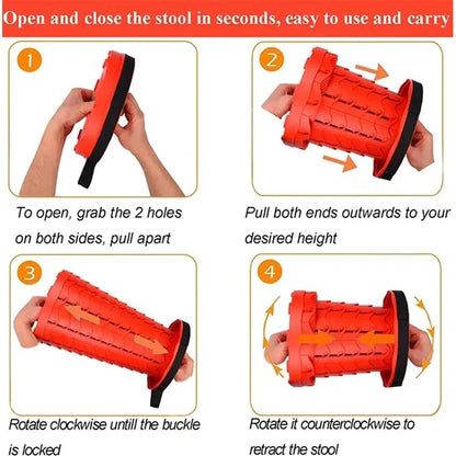 Portable Retractable Folding Stool Collapsible Telescoping