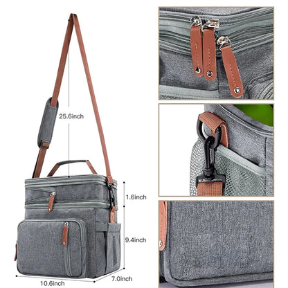 Double Compartment Insulated Cooler Lunch Bag