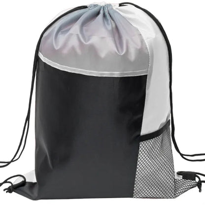 Tri Color Mesh Bottle Holder Drawstring Backpack (13"x17")