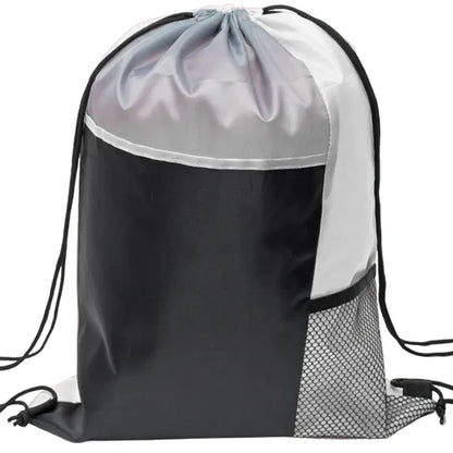 Tri Color Mesh Bottle Holder Drawstring Backpack (13"x17")