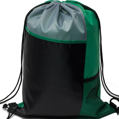 Tri Color Mesh Bottle Holder Drawstring Backpack (13"x17")
