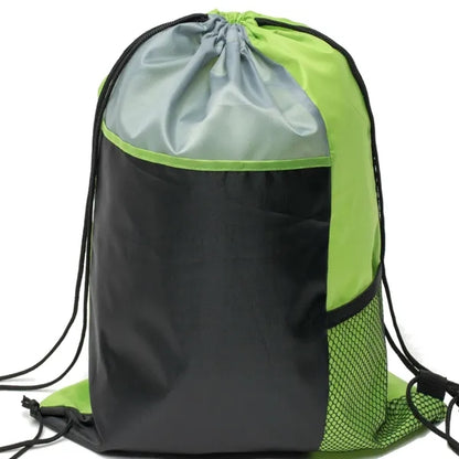 Tri Color Mesh Bottle Holder Drawstring Backpack (13"x17")