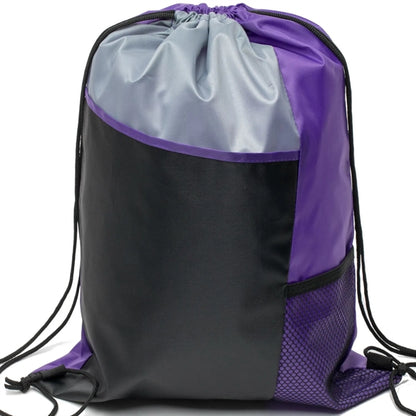 Tri Color Mesh Bottle Holder Drawstring Backpack (13"x17")