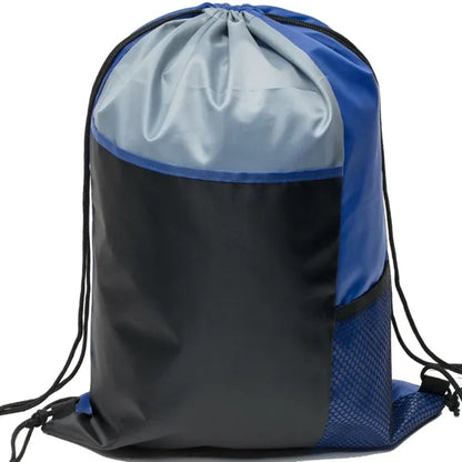Tri Color Mesh Bottle Holder Drawstring Backpack (13"x17")